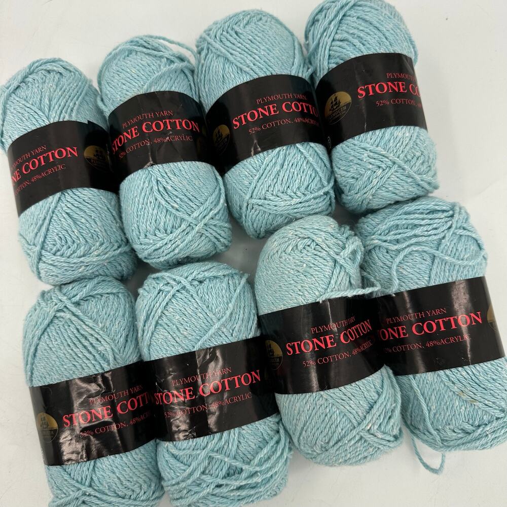 Plymouth Yarns Stone Cotton Acrylic Blend Skeins Aqua Blue #296